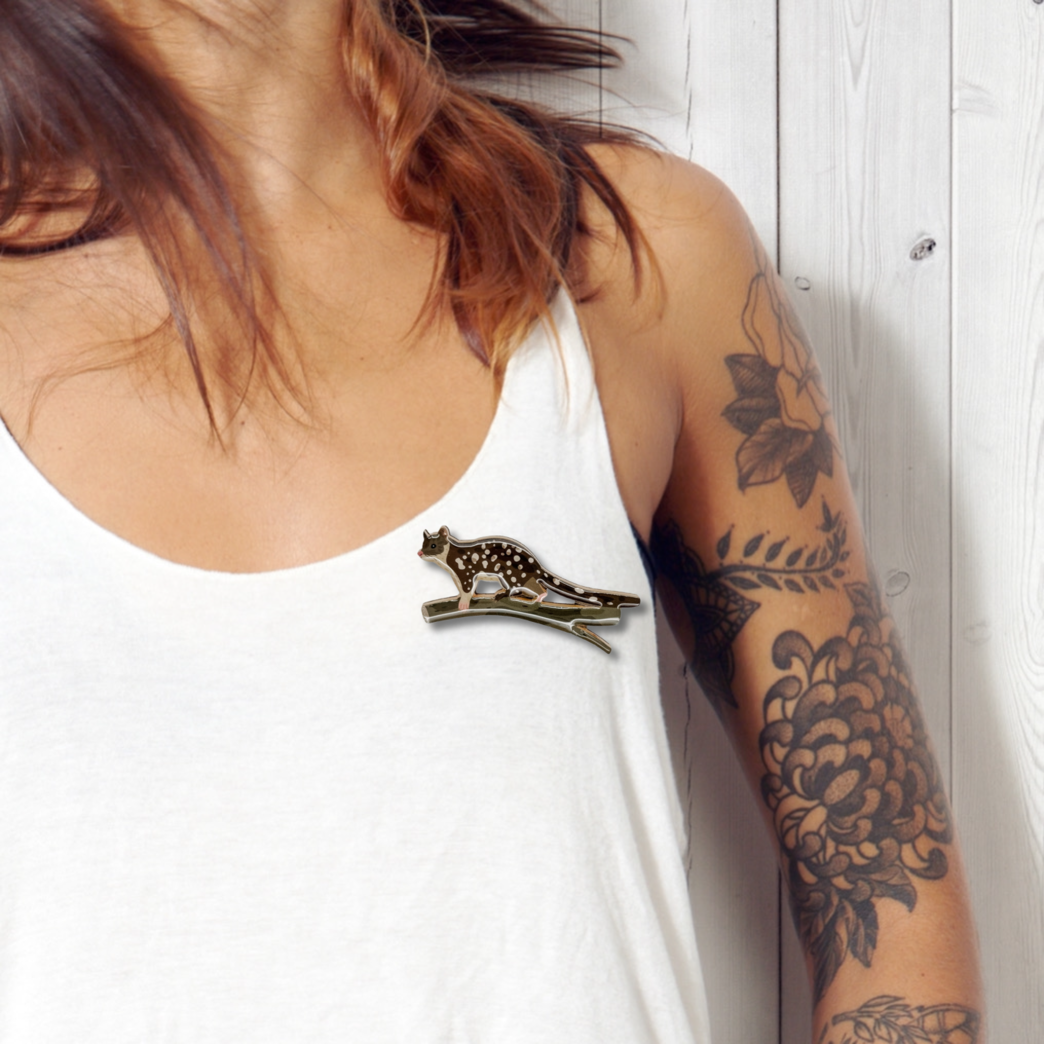Spotted-tailed Quoll Brooch