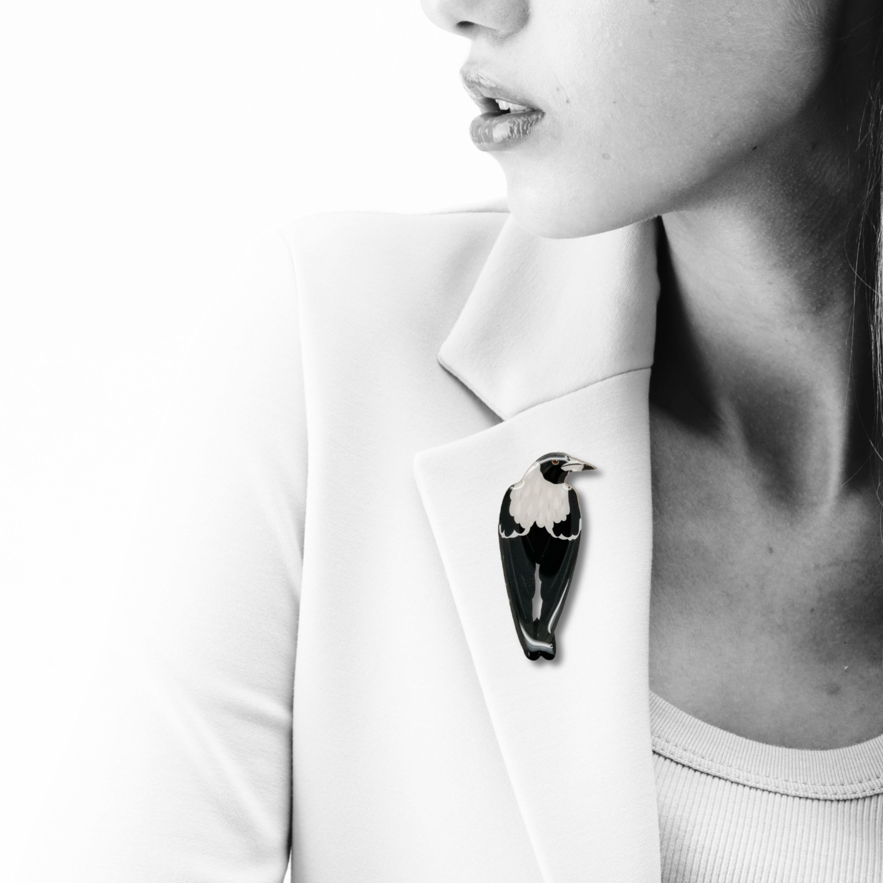 Australian Magpie Brooch