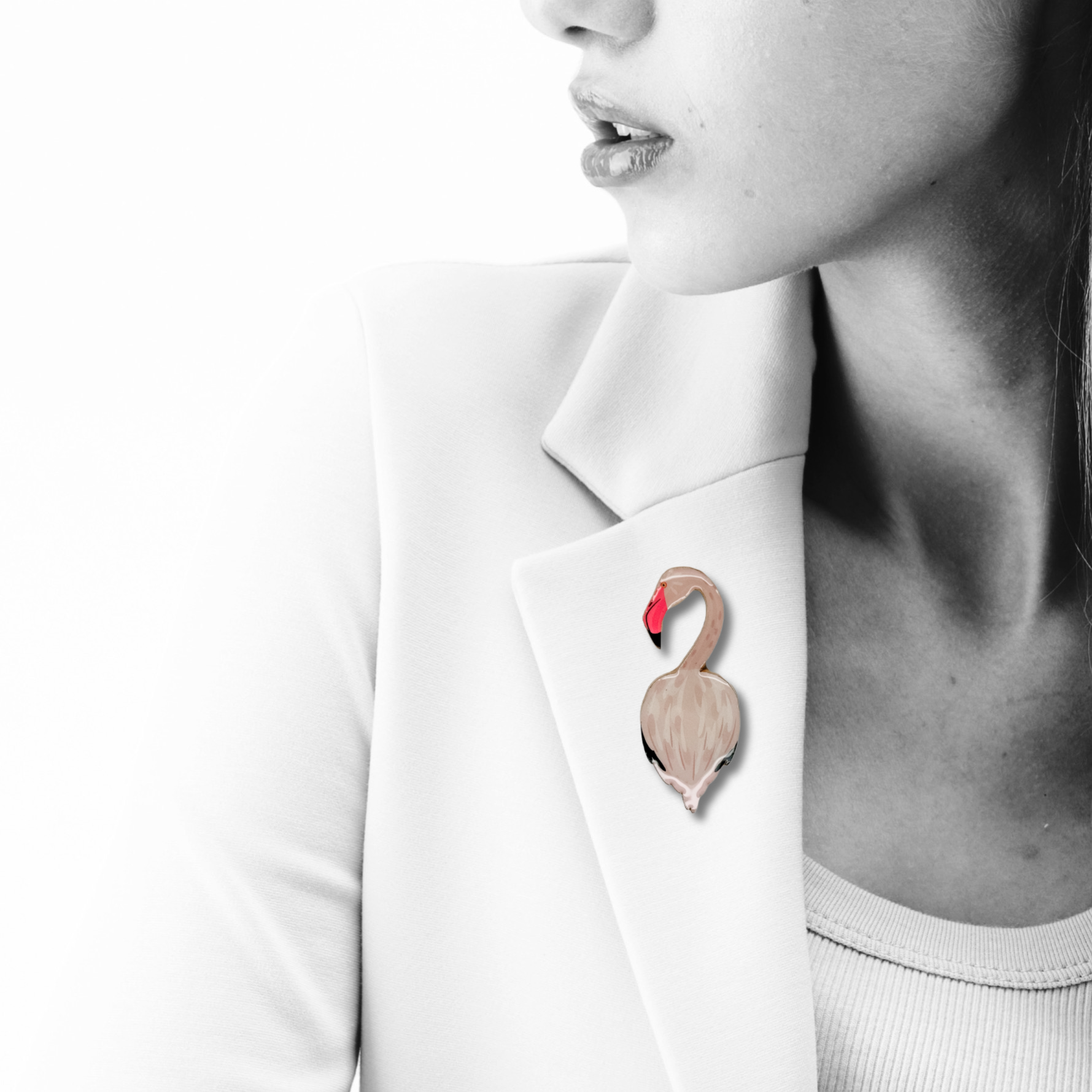 Greater Flamingo Brooch