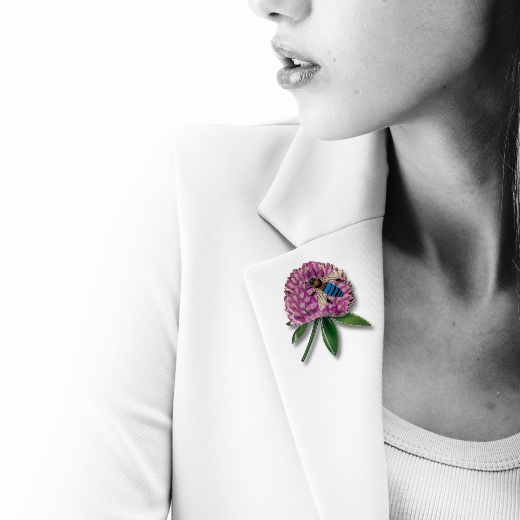 Blue-banded Bee Brooch