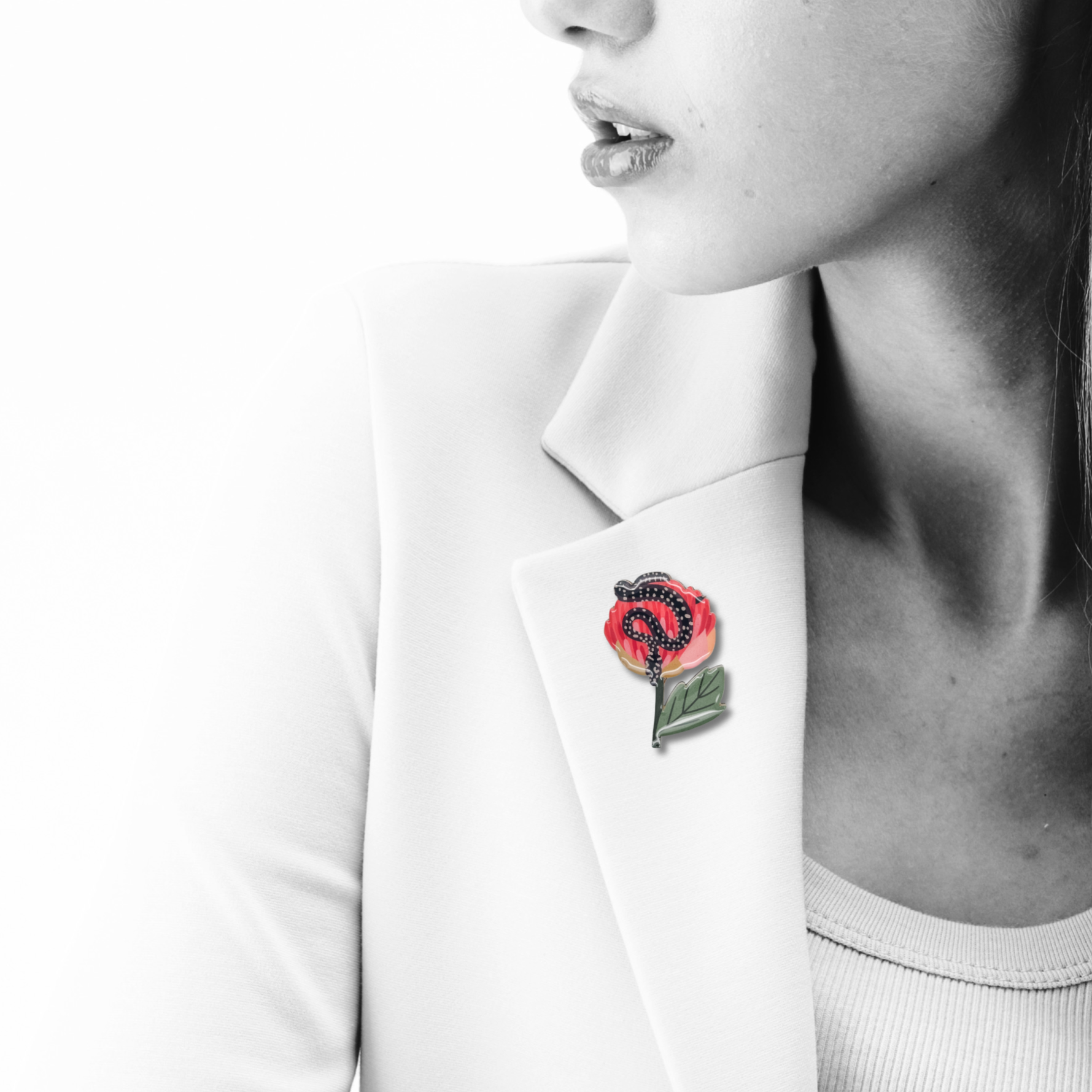 Diamond Python Brooch