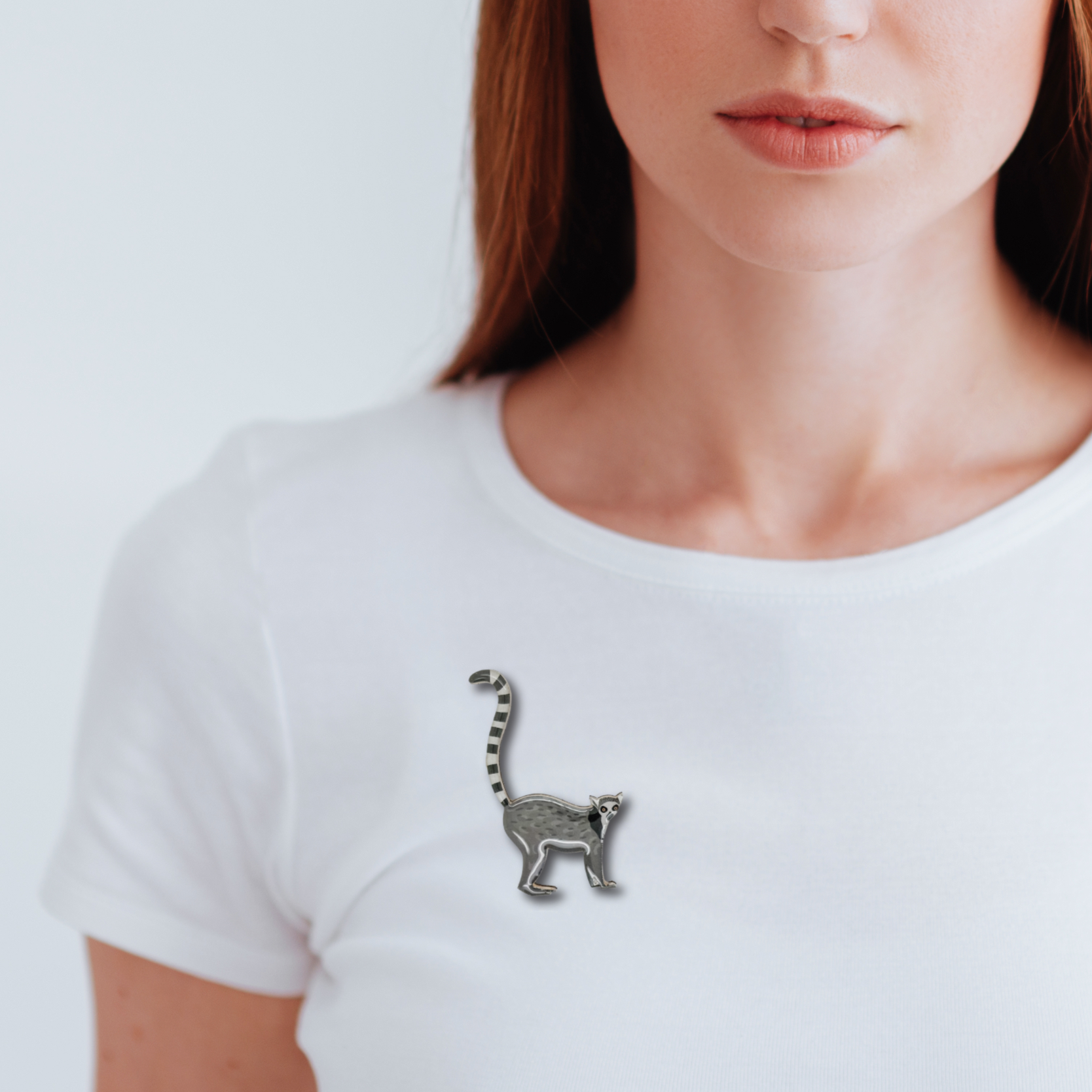 Ring-tailed Lemur Brooch