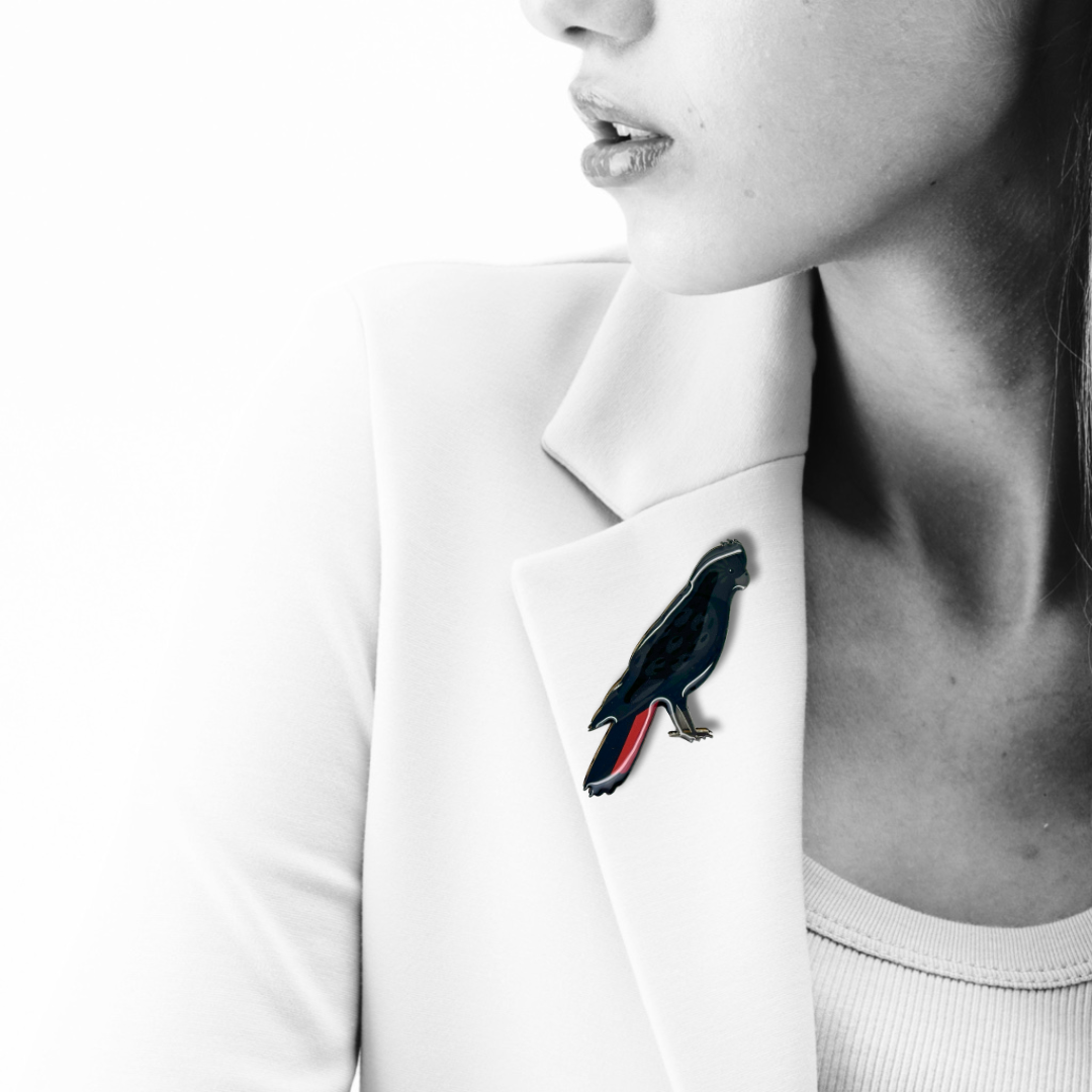 Glossy Black-cockatoo Brooch