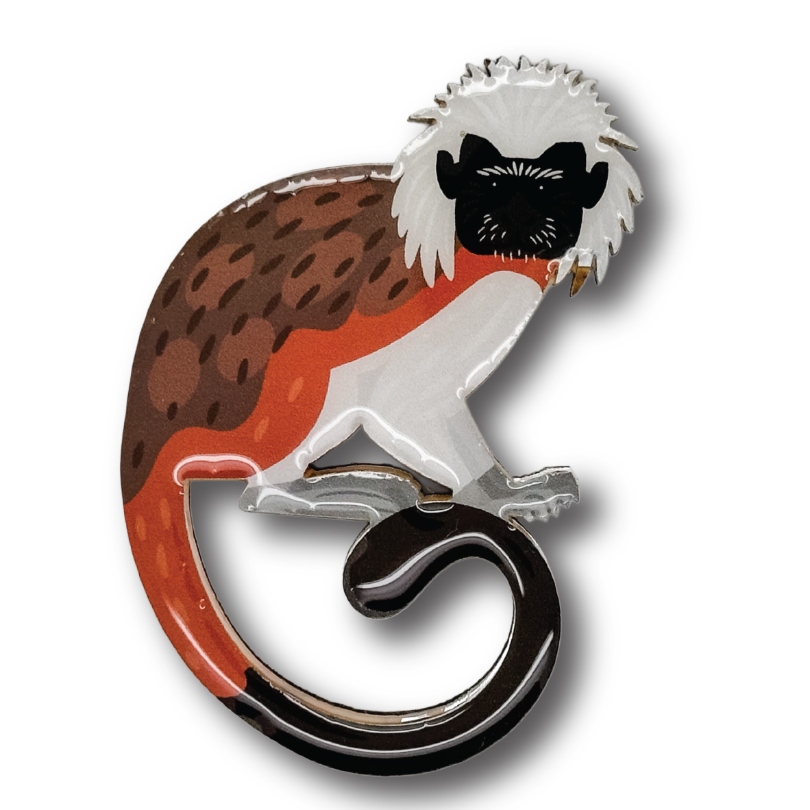 Cotton-top Tamarin Brooch