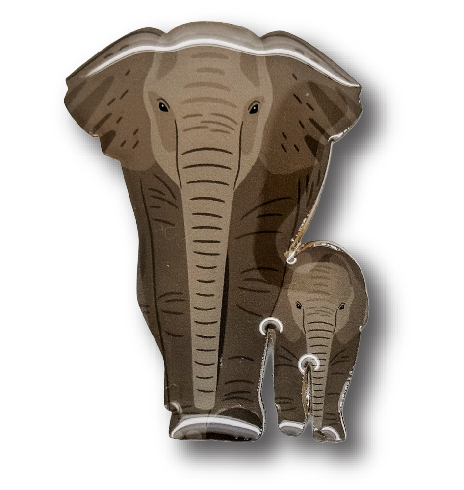 Asian Elephant (II) (Mum & Calf) Brooch