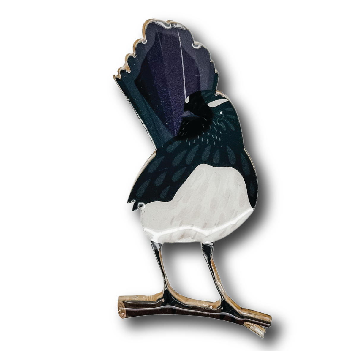 Willie Wagtail Brooch