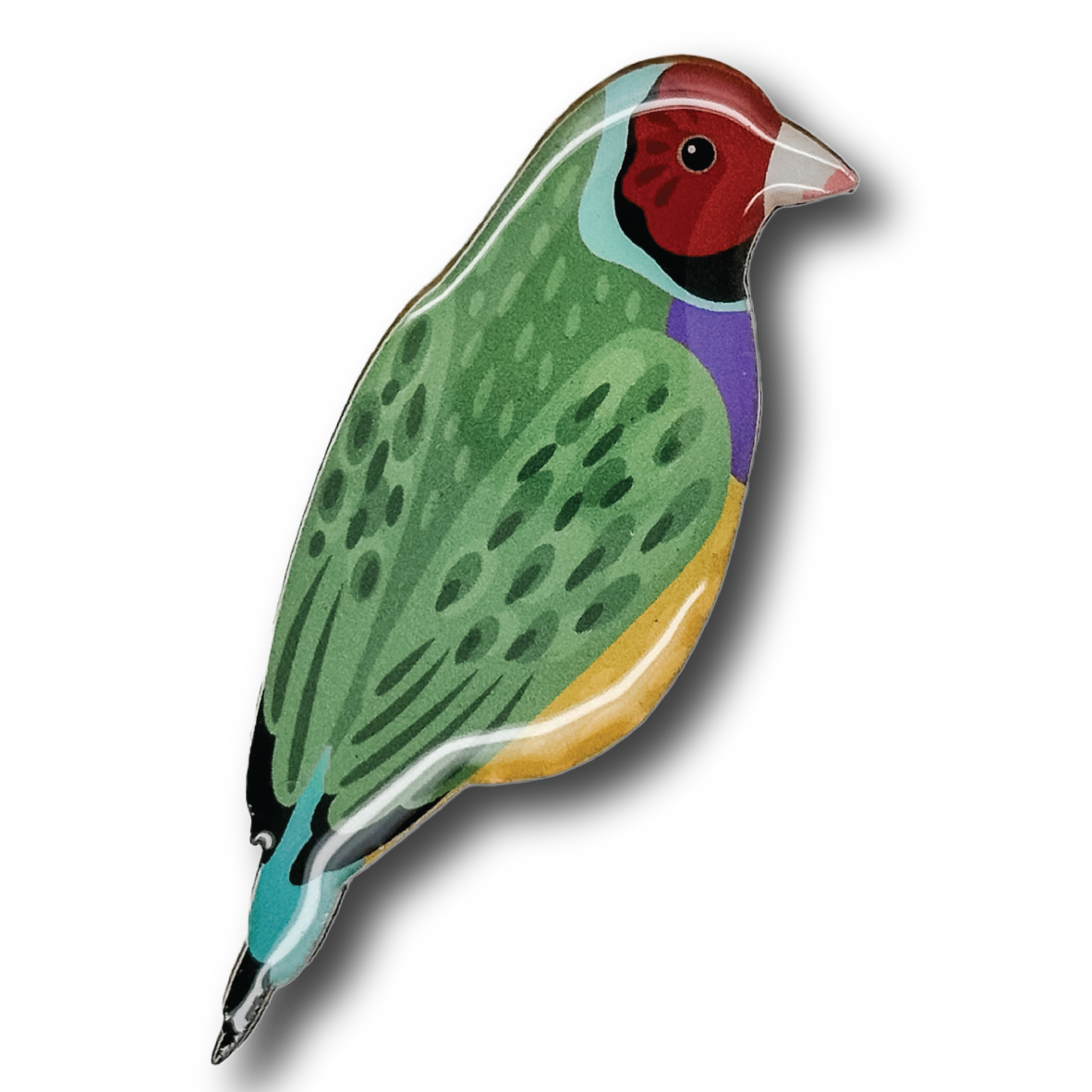 Gouldian Finch Brooch