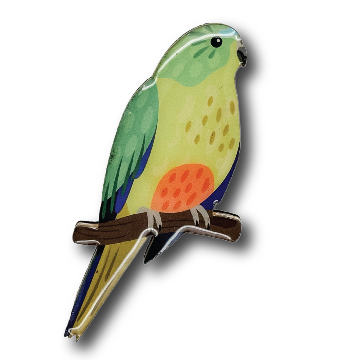 Orange-bellied Parrot Brooch