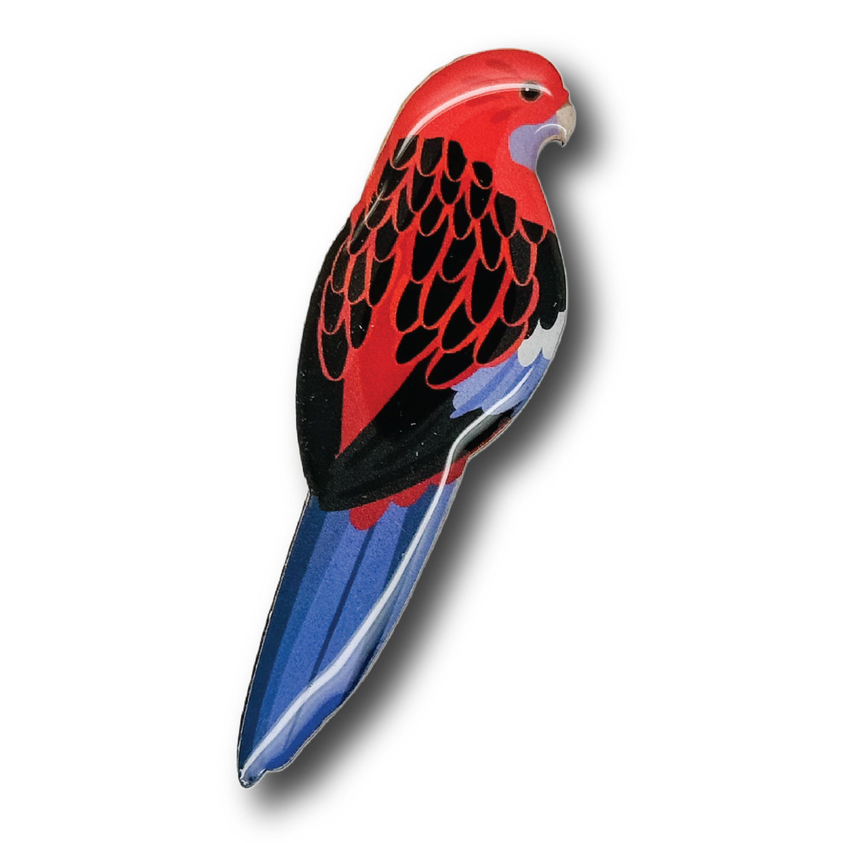 Crimson Rosella Brooch