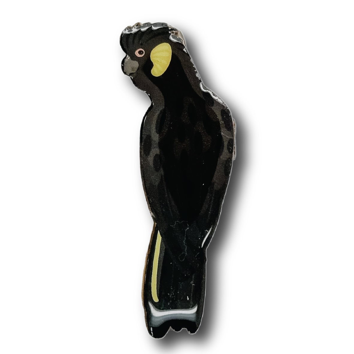 Yellow-tailed Black Cockatoo Brooch