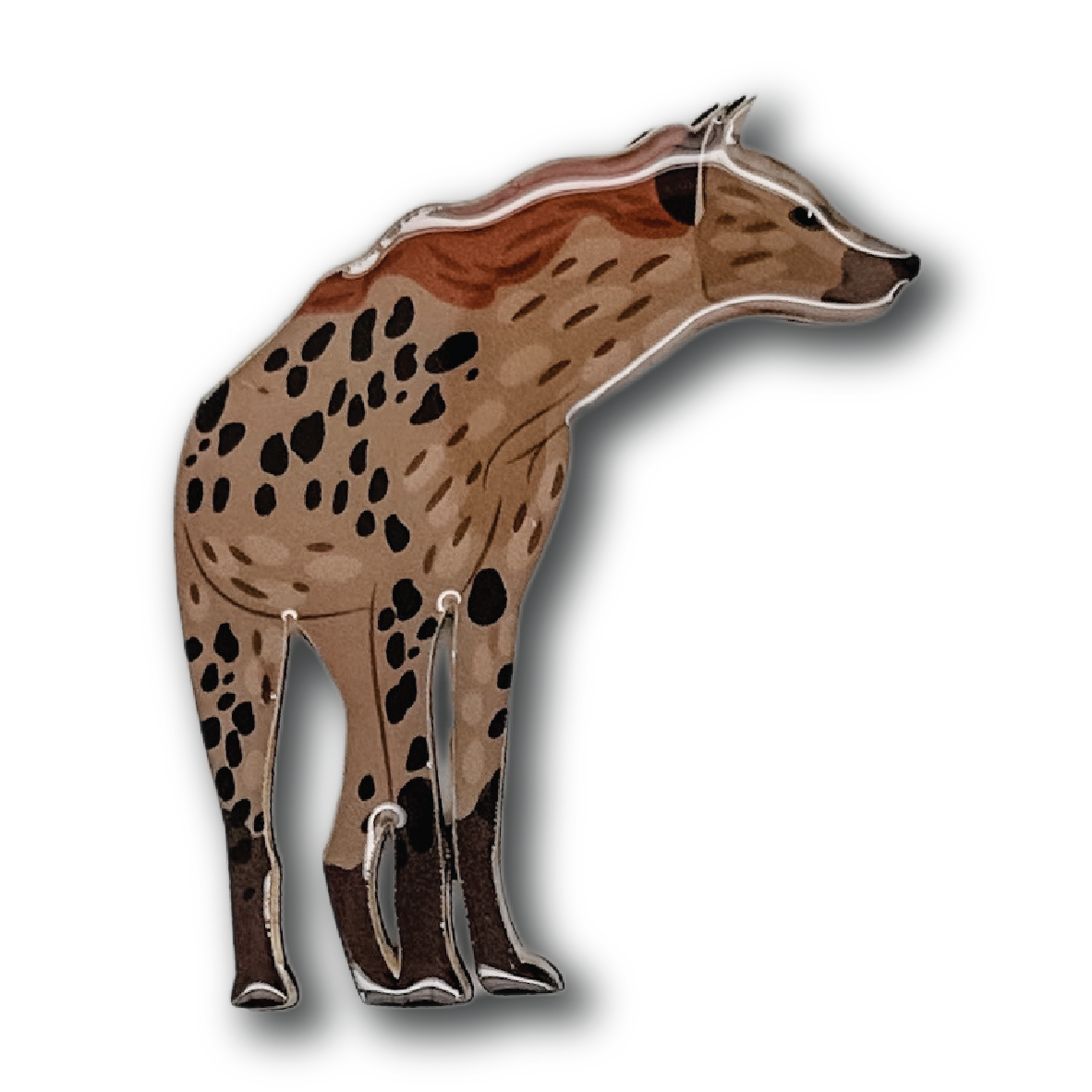 Spotted Hyaena Brooch