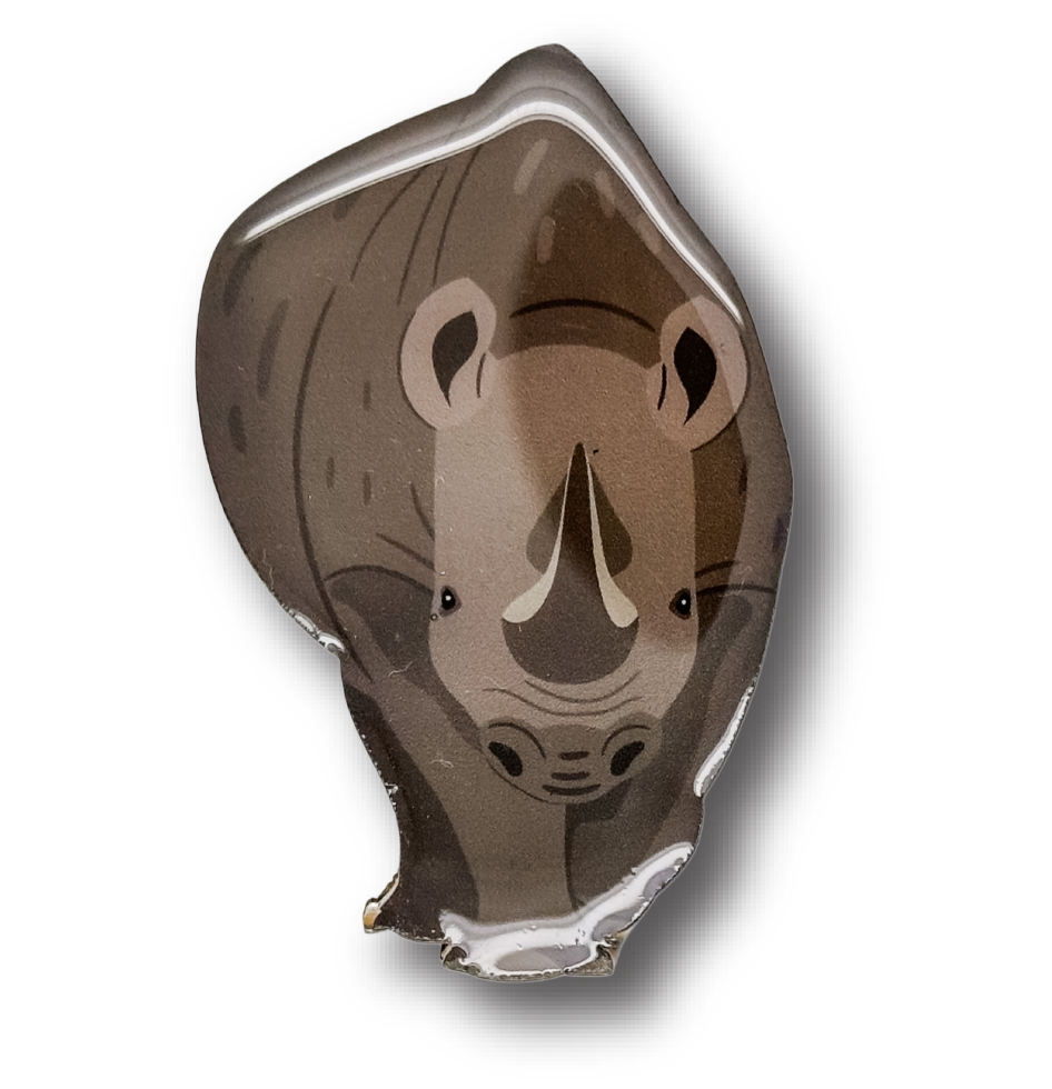 Black Rhino Brooch