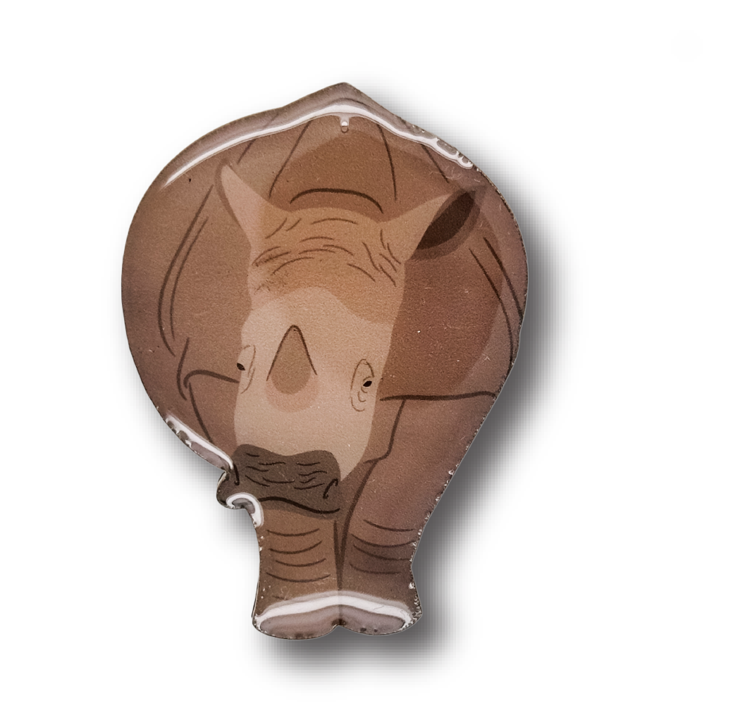 White Rhino Brooch