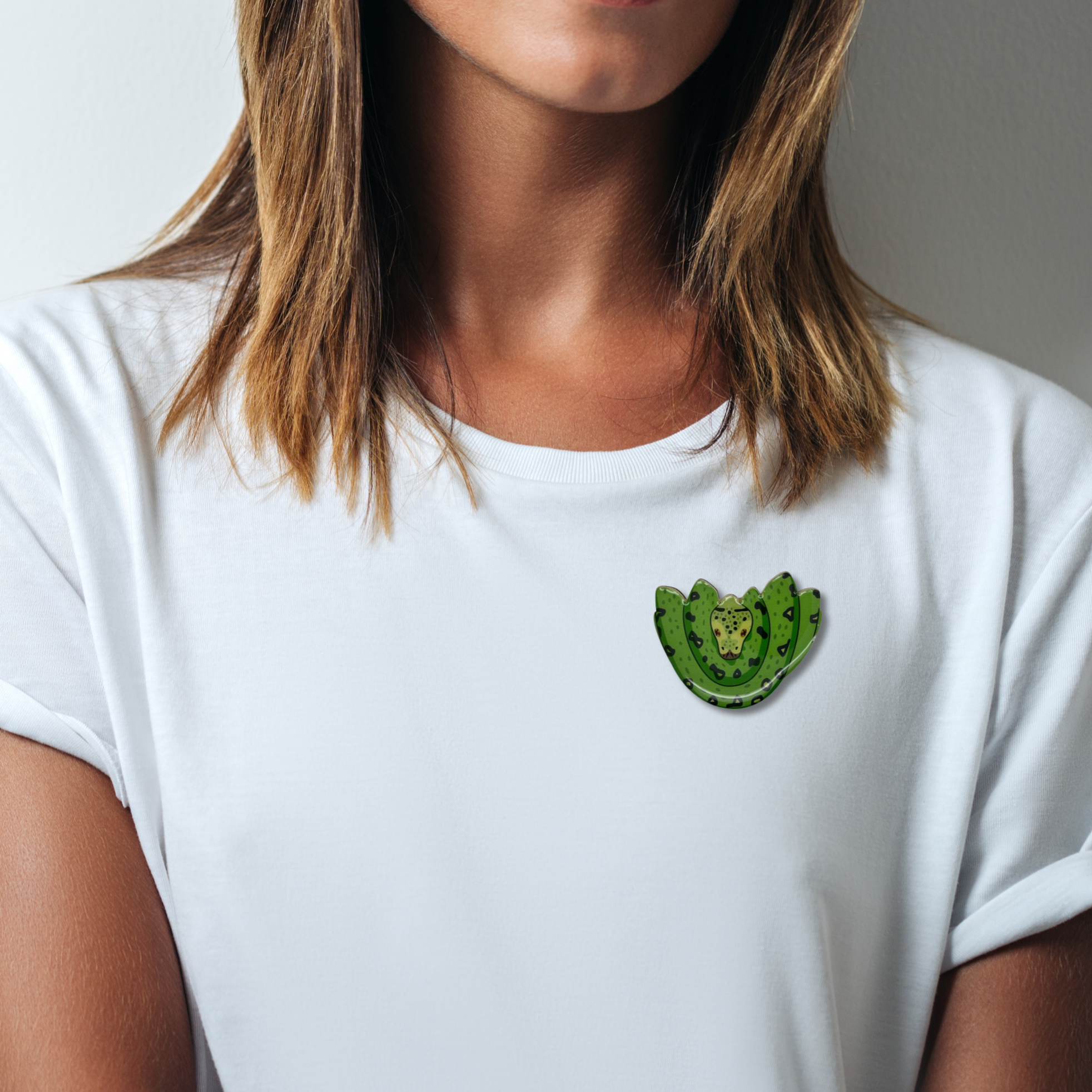 Green Tree Python Brooch