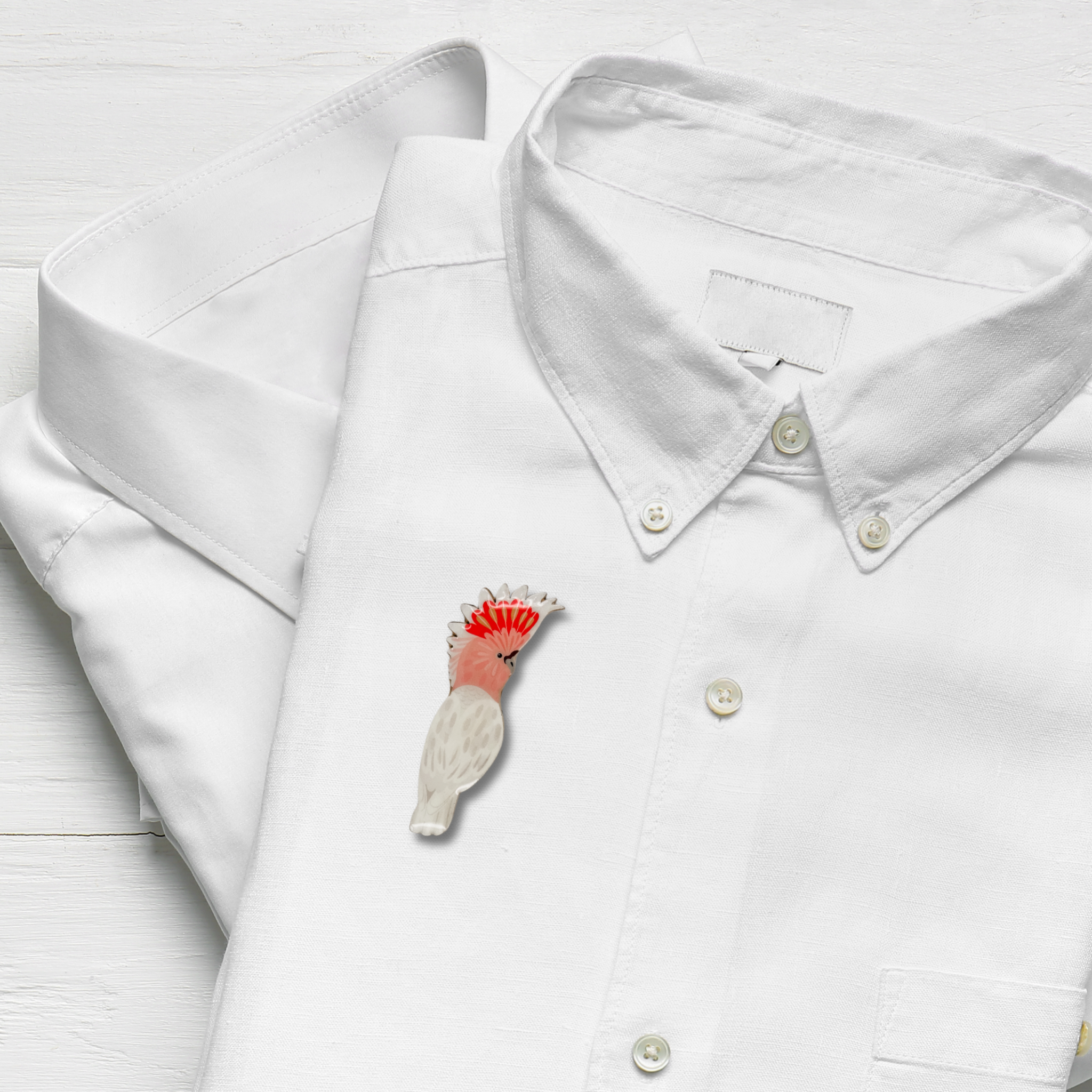 Pink Cockatoo Brooch