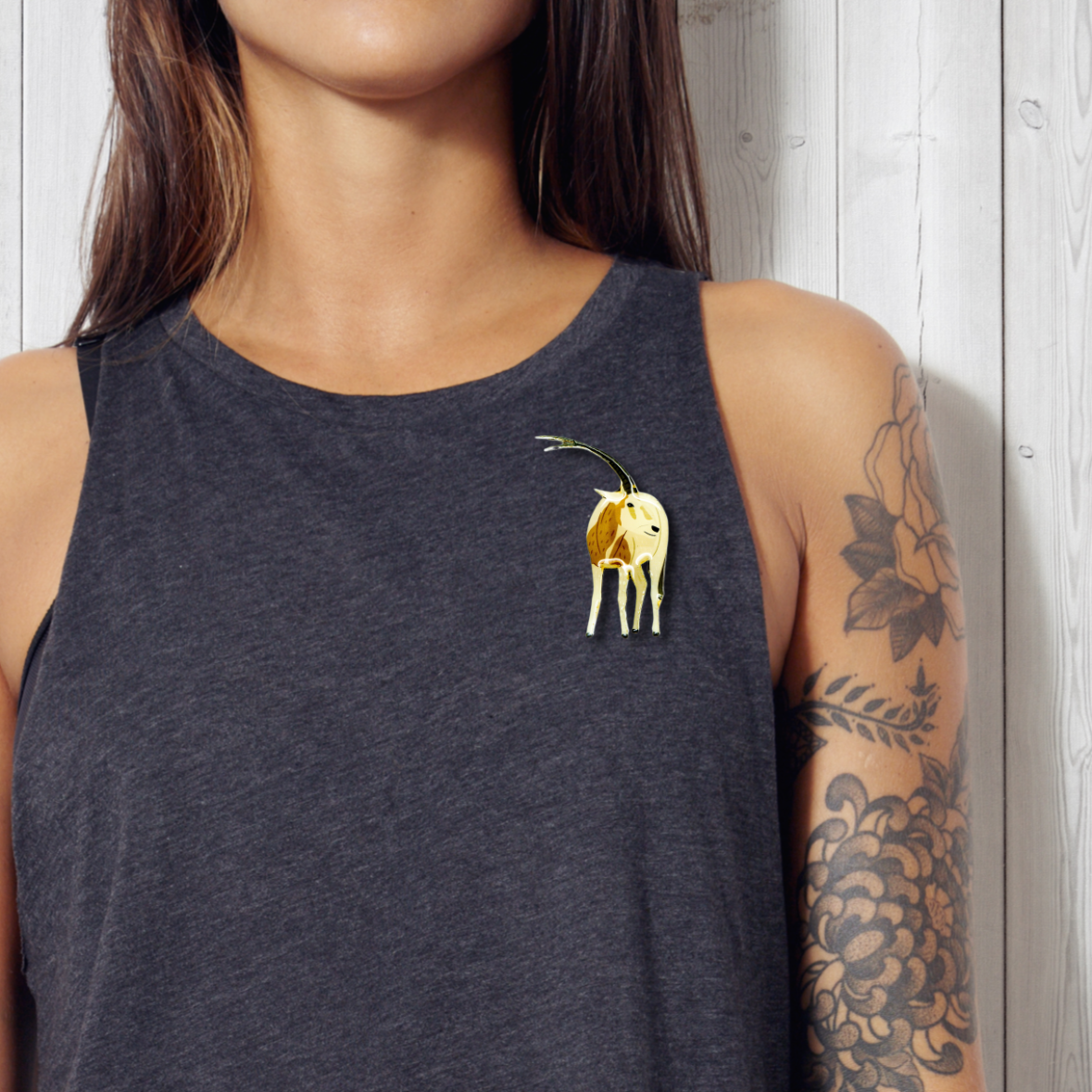 Scimitar-horned Oryx Brooch