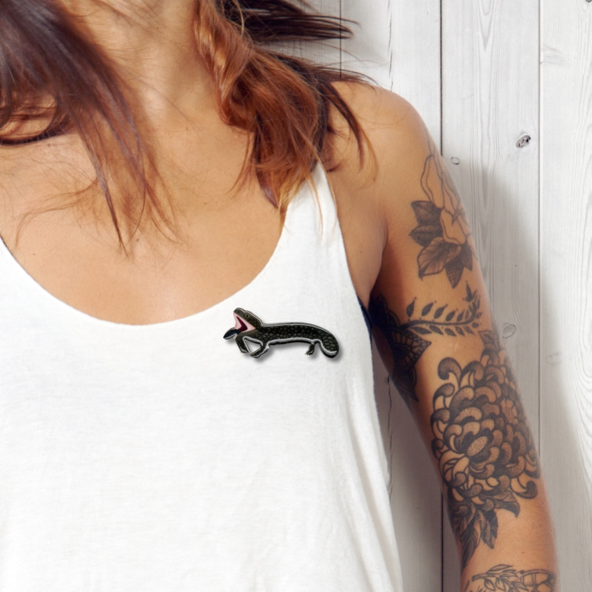 Shingleback Lizard Brooch