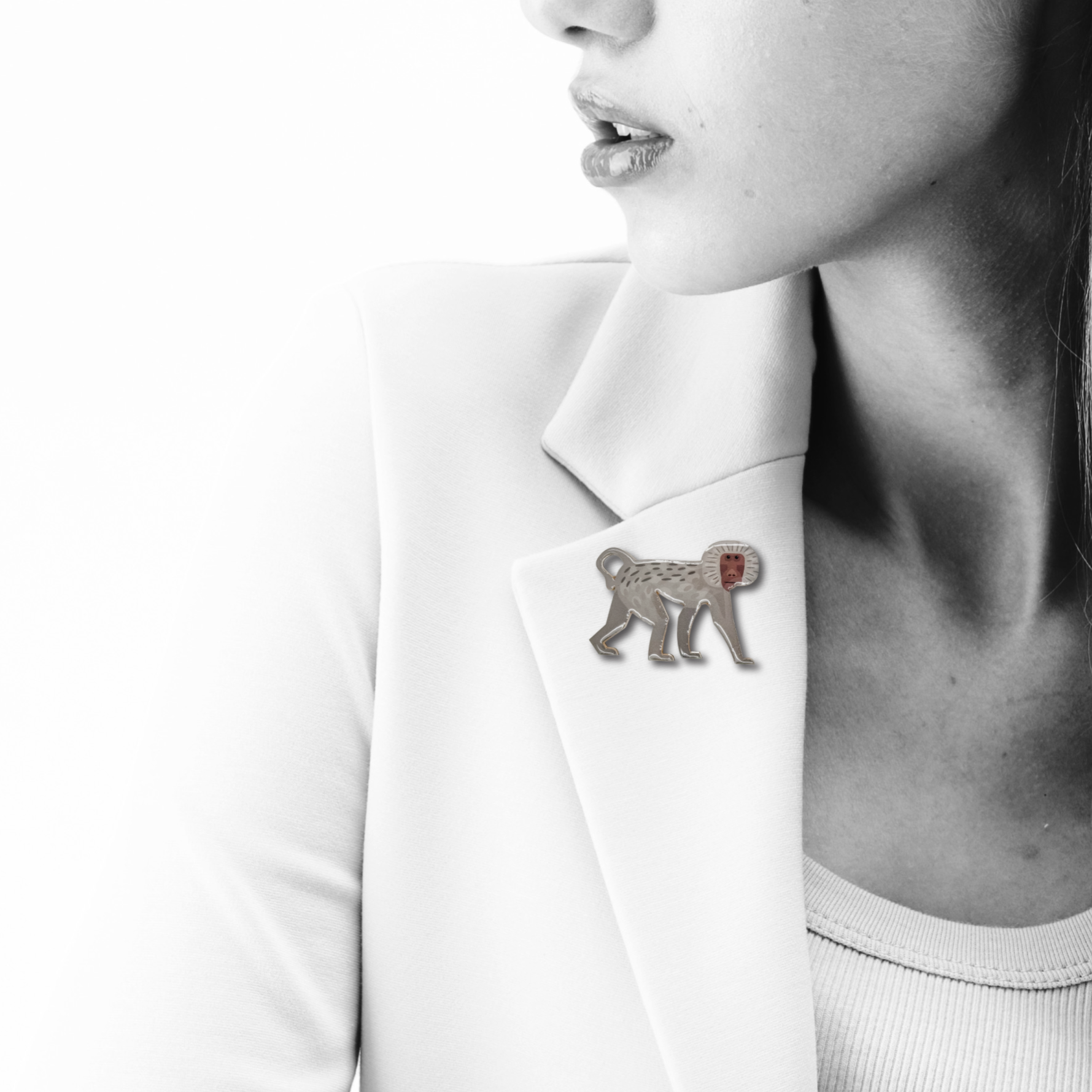 Hamadryas Baboon Brooch