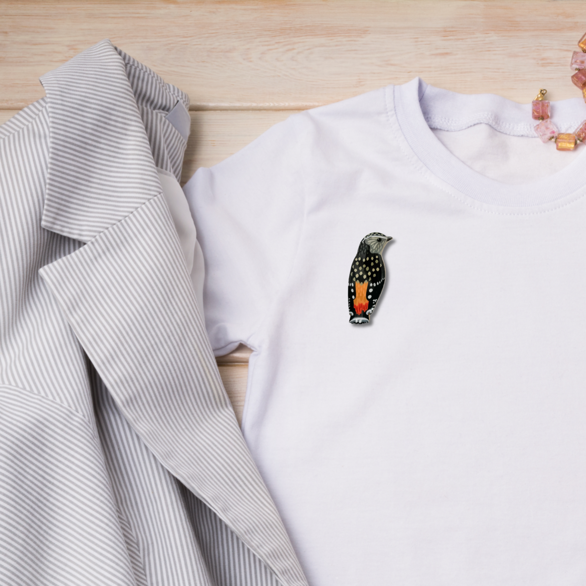 Spotted Pardalote Brooch