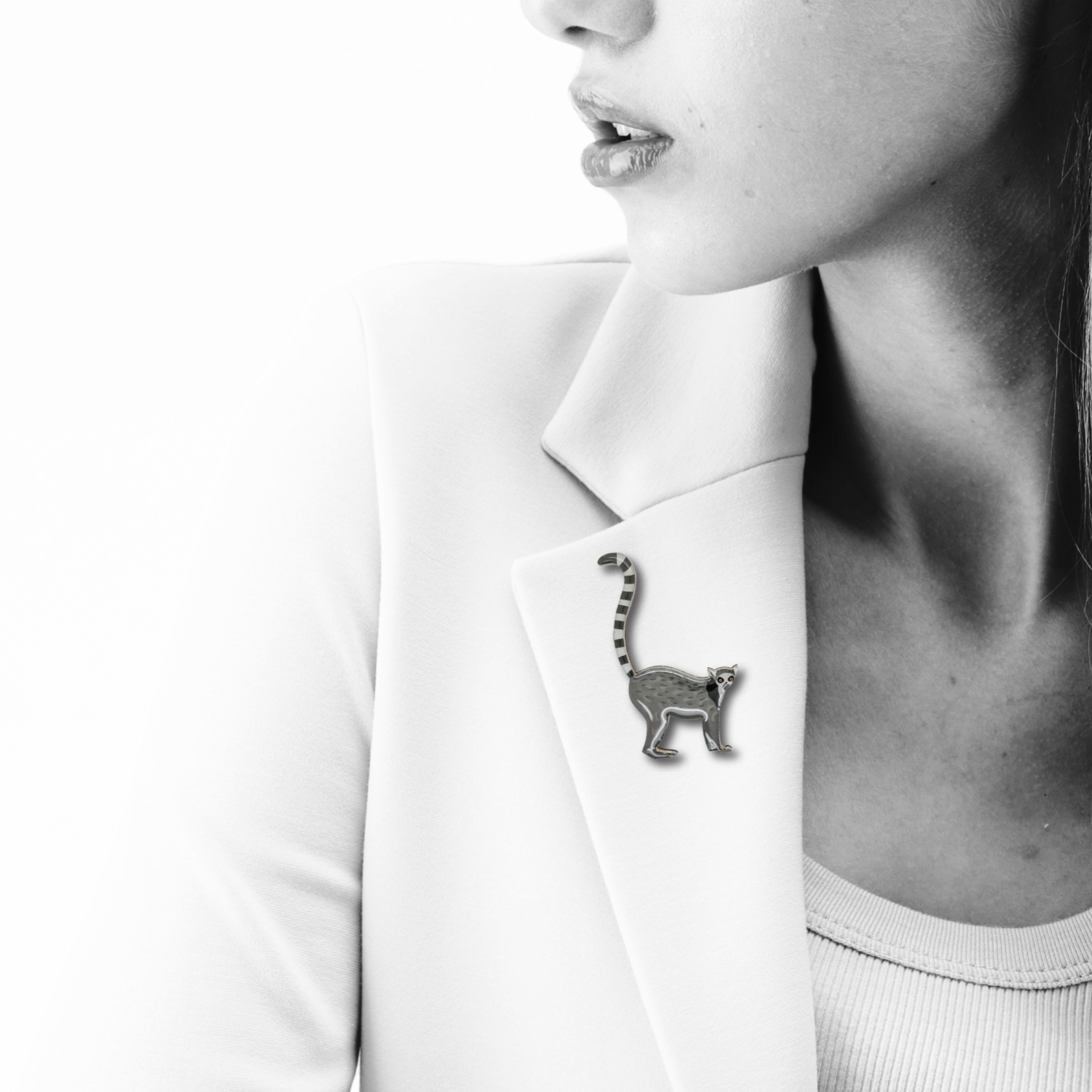 Ring-tailed Lemur Brooch