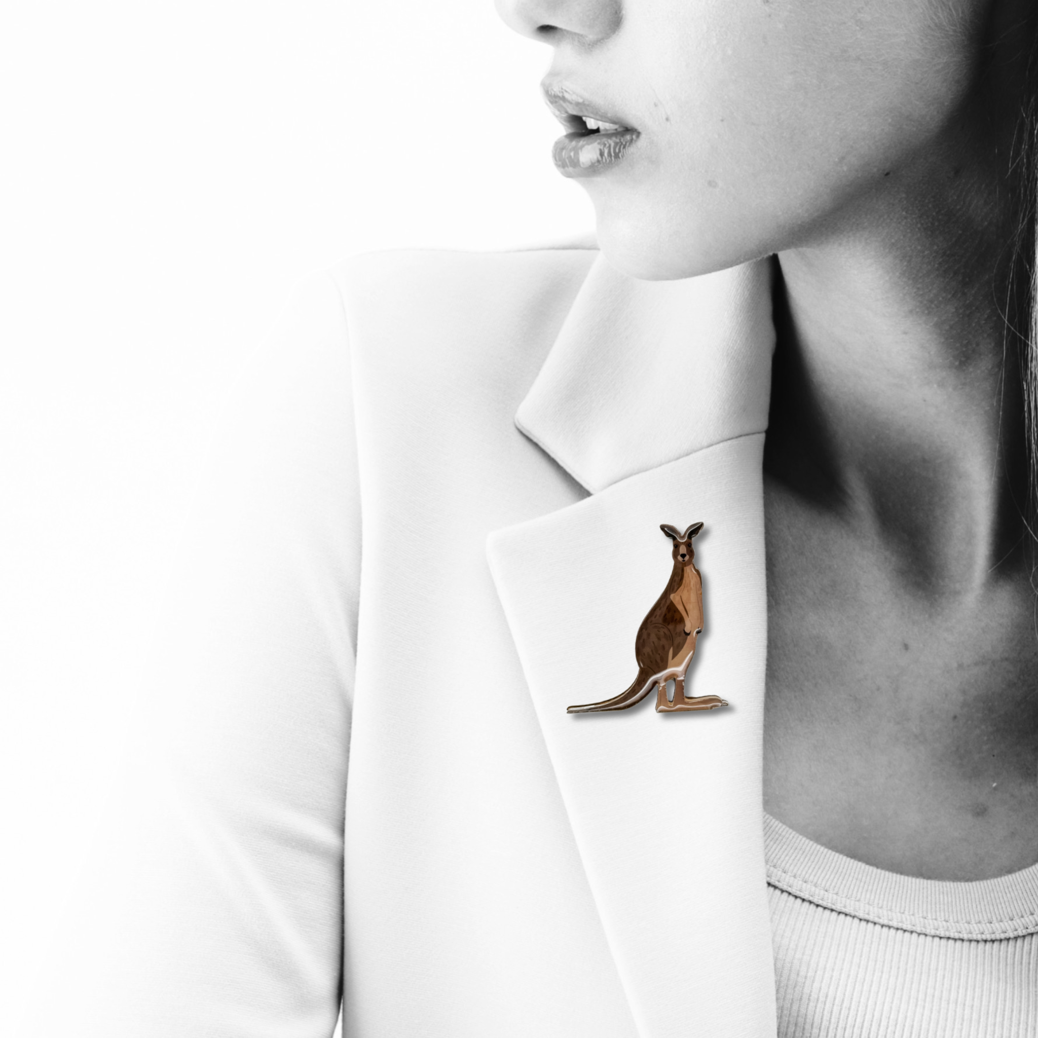 Eastern Grey Kangaroo Brooch