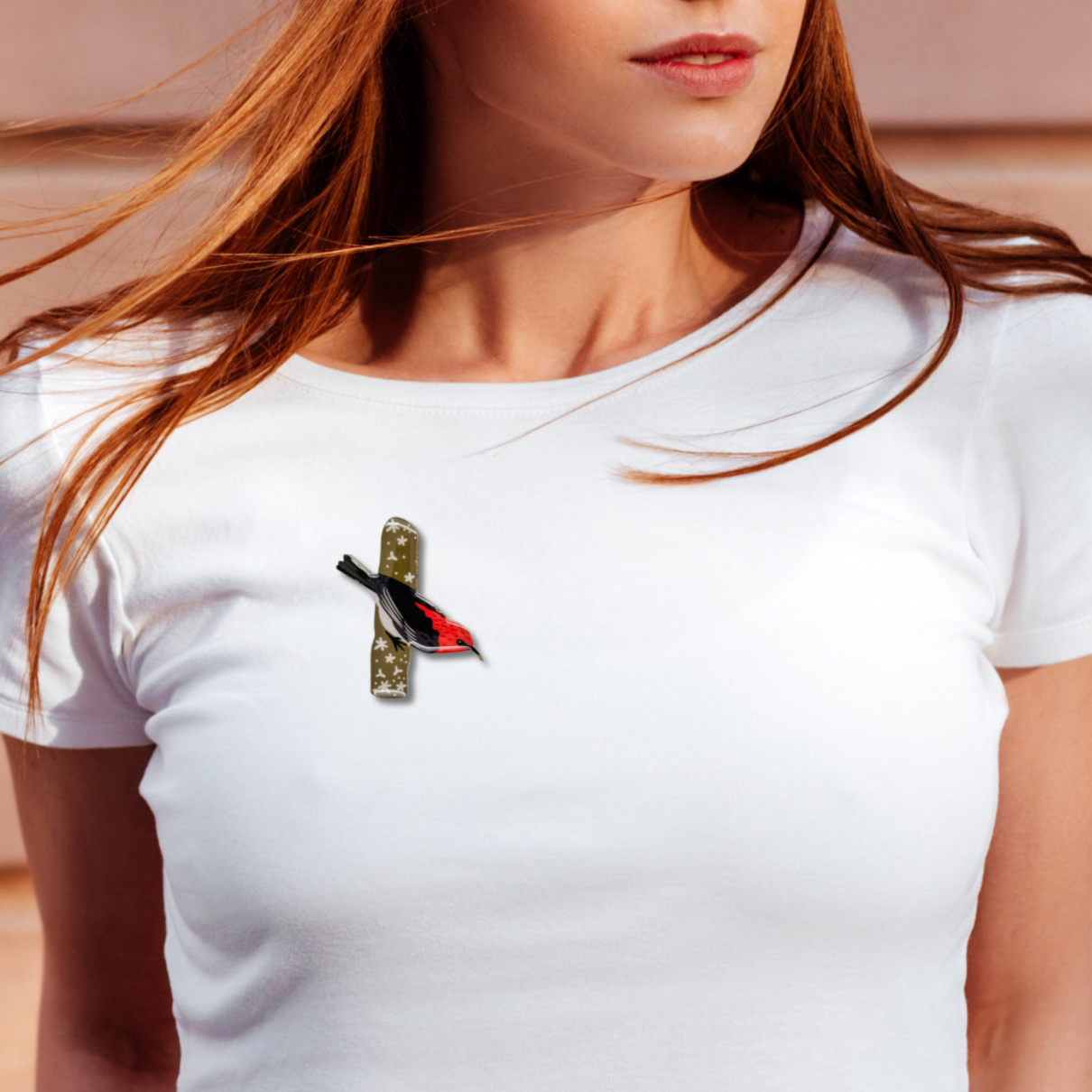 Scarlet Honeyeater Brooch