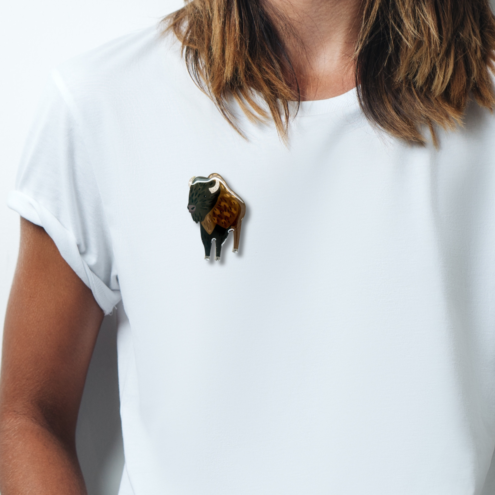 Bison Brooch
