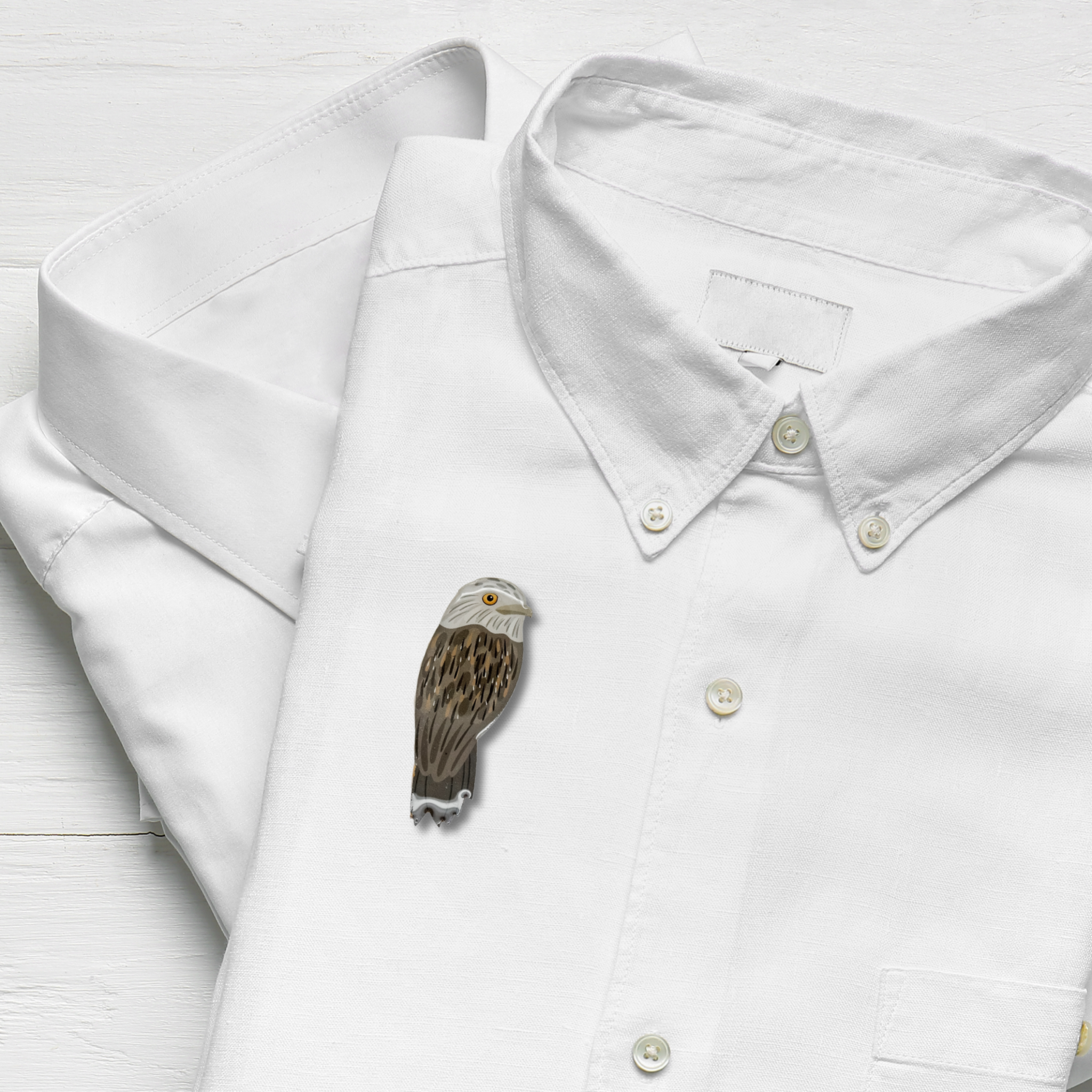 Tawny Frogmouth Brooch