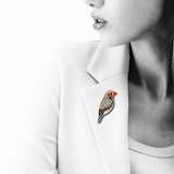 Zebra Finch Brooch