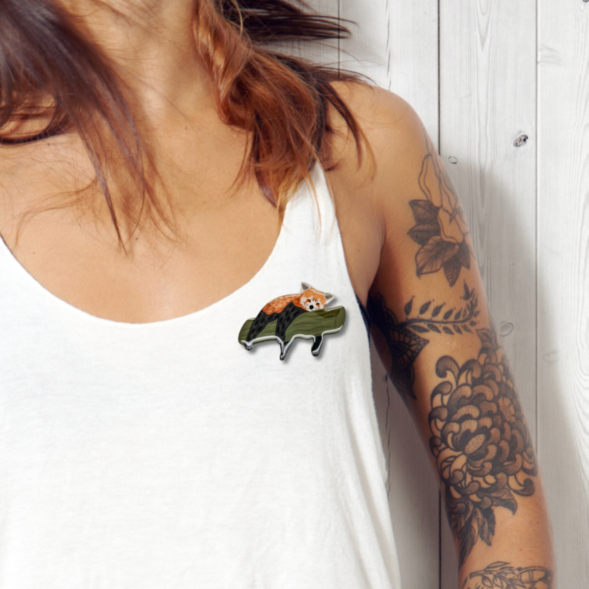 Red Panda (I) Brooch