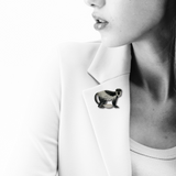 Black & White Colobus Brooch