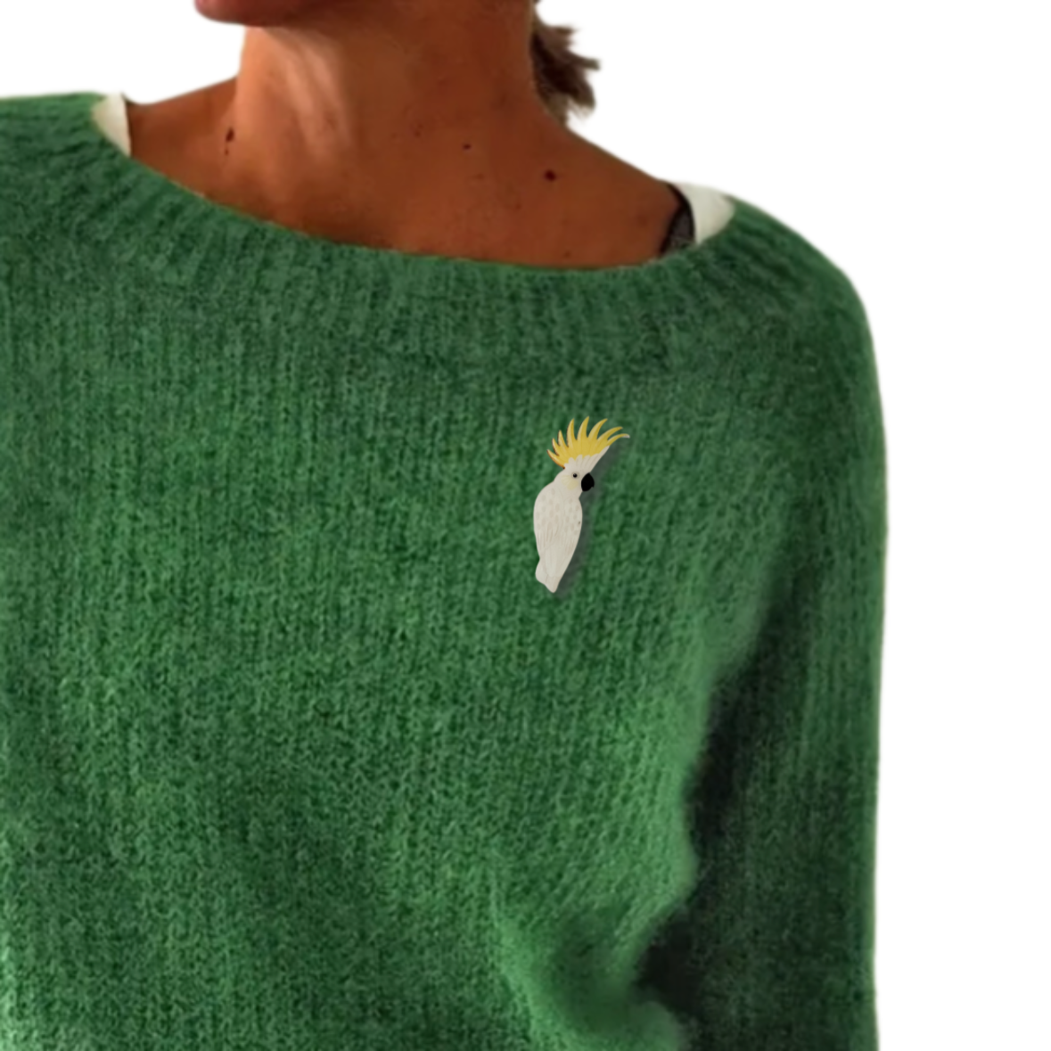 Sulphur-crested Cockatoo Brooch