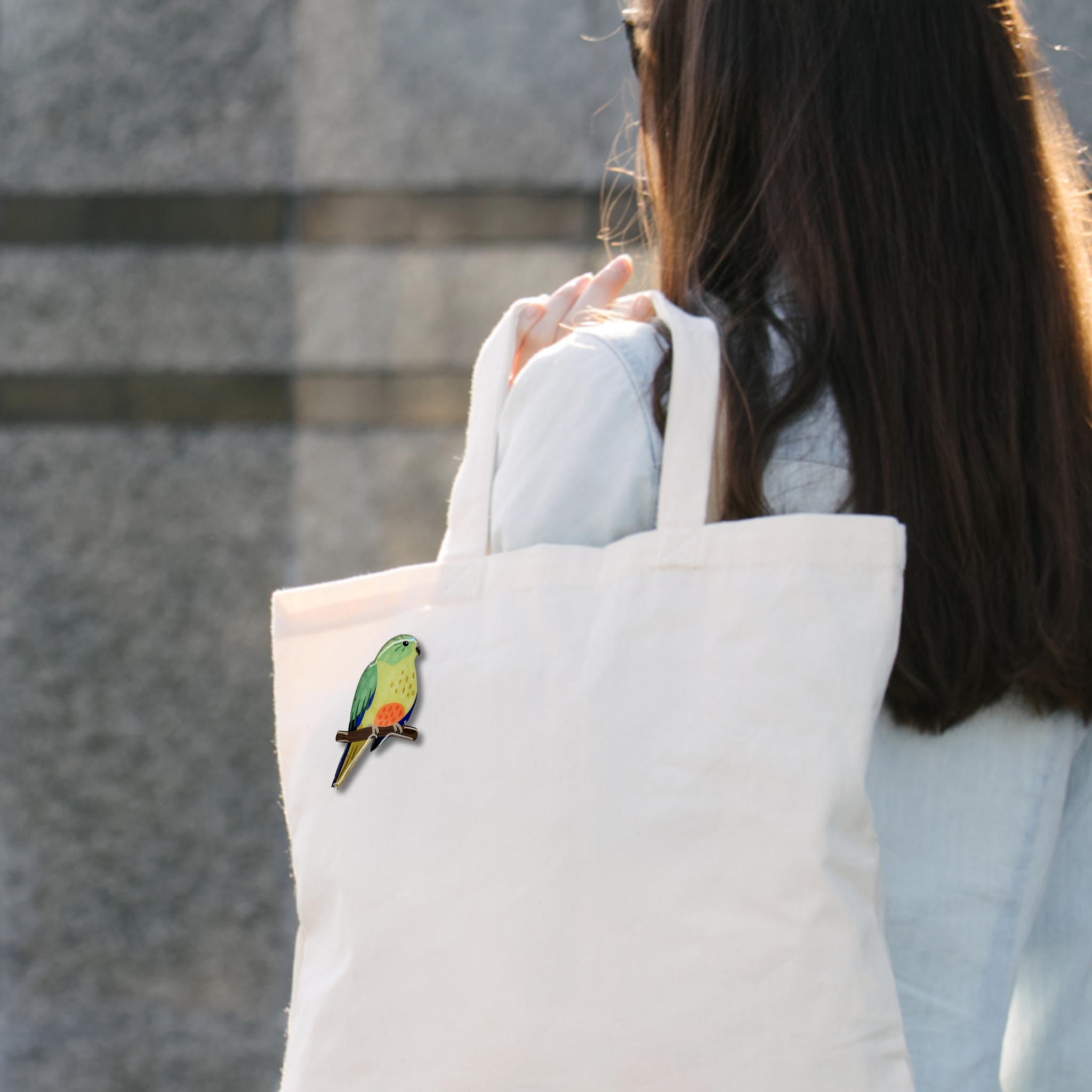 Orange-bellied Parrot Brooch