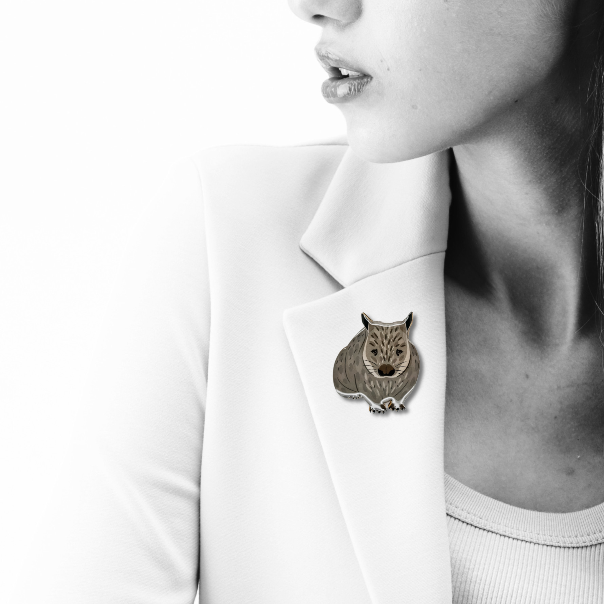 Southern Hairy-nosed Wombat Brooch