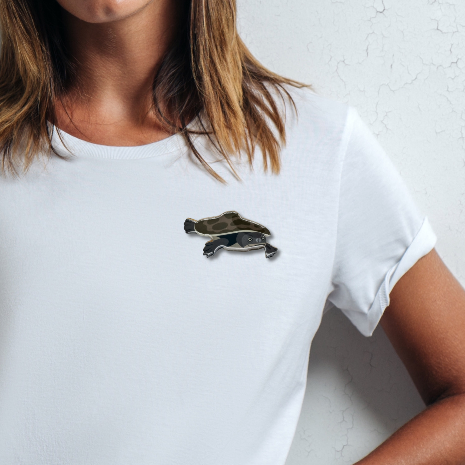 Short-necked turtle Brooch