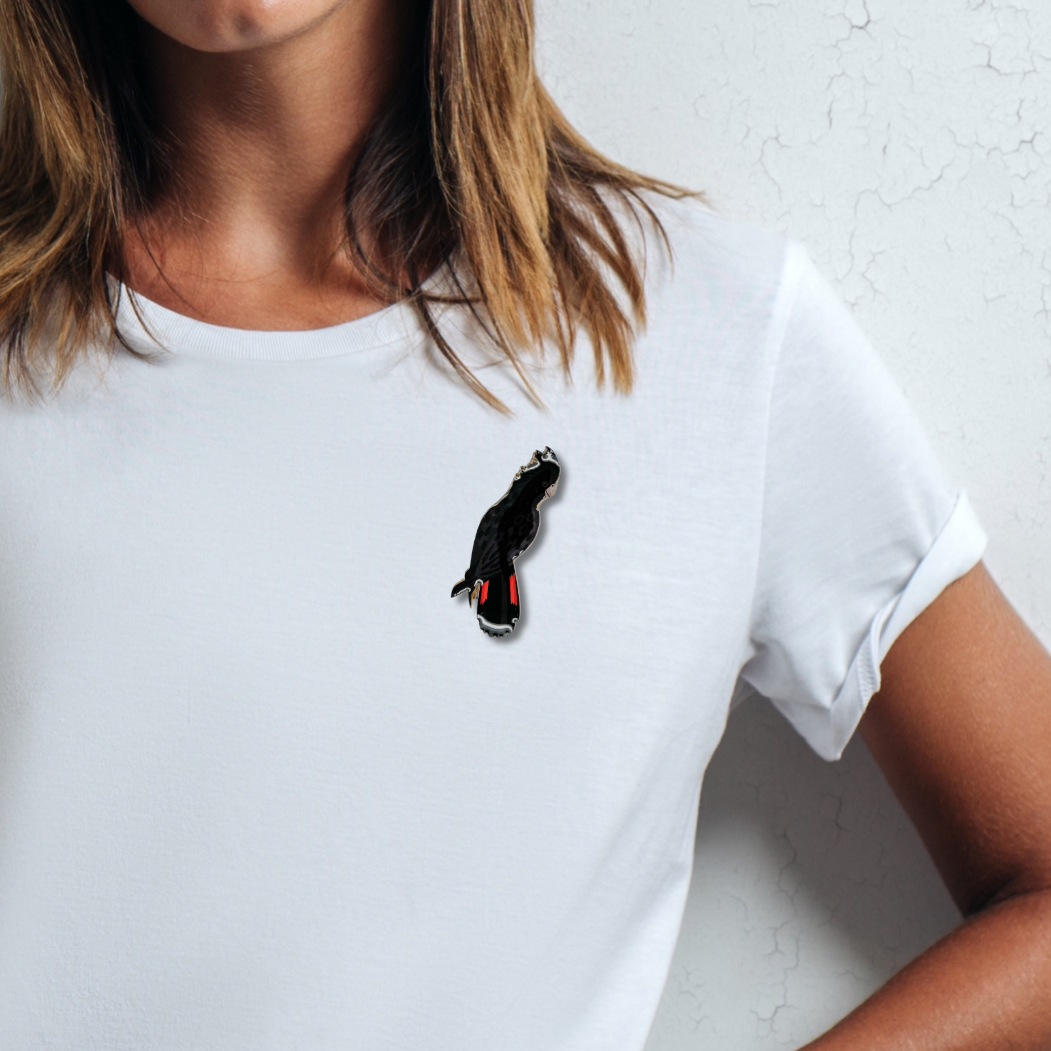 Red-tailed Black Cockatoo (Male) Brooch