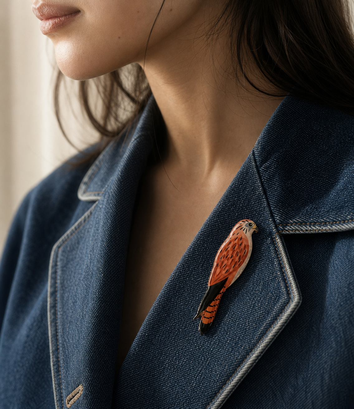 Nankeen Kestrel Brooch