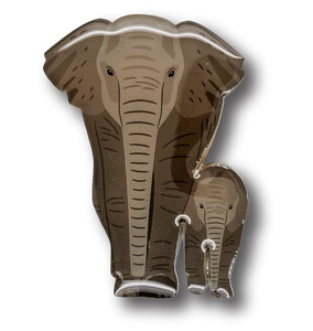 Asian Elephant (II) (Mum & Calf) Brooch