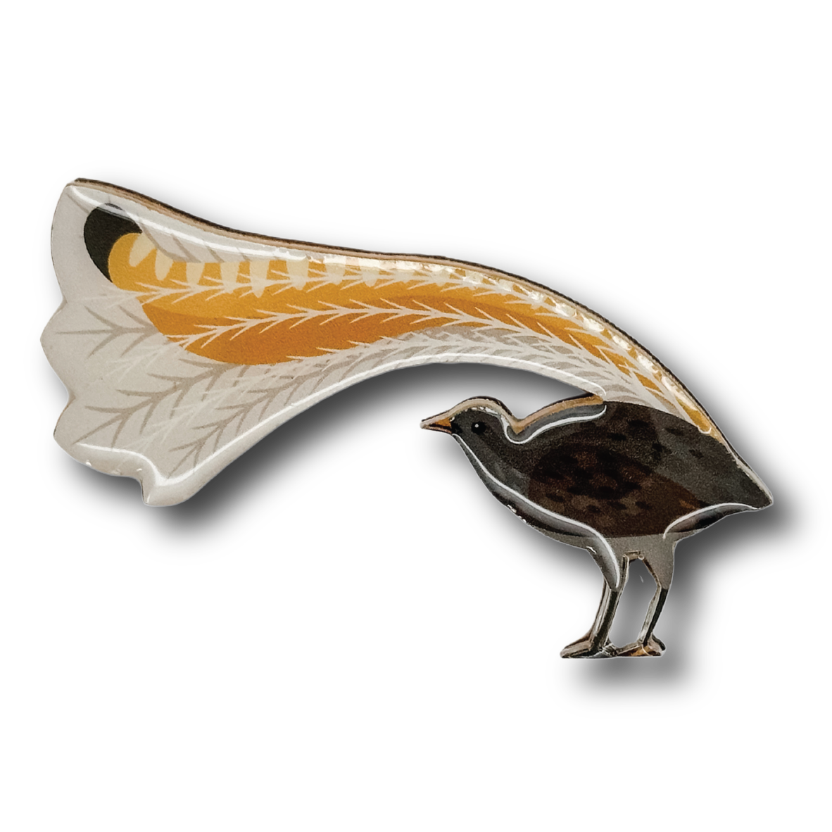 Superb Lyrebird Brooch