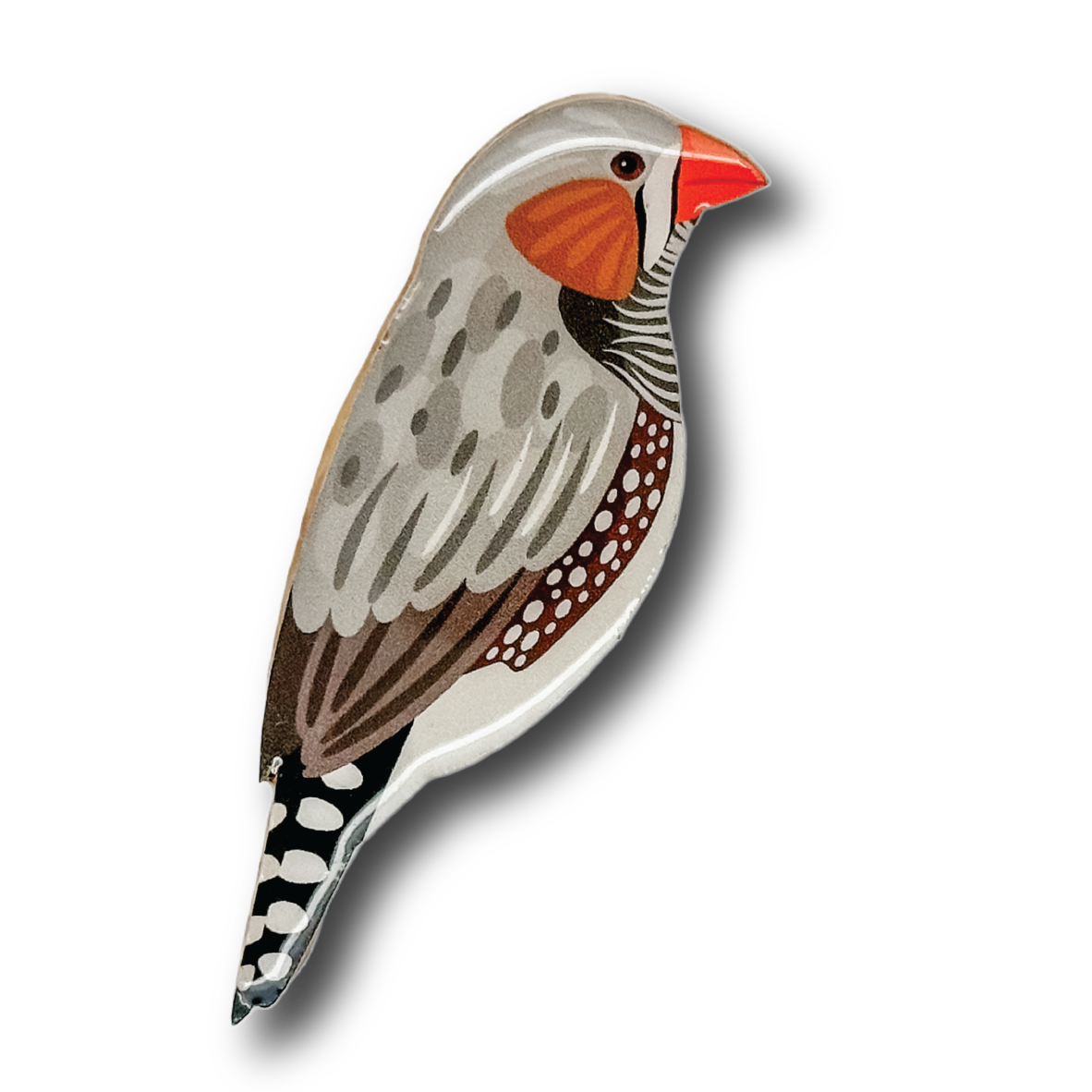 Zebra Finch Brooch