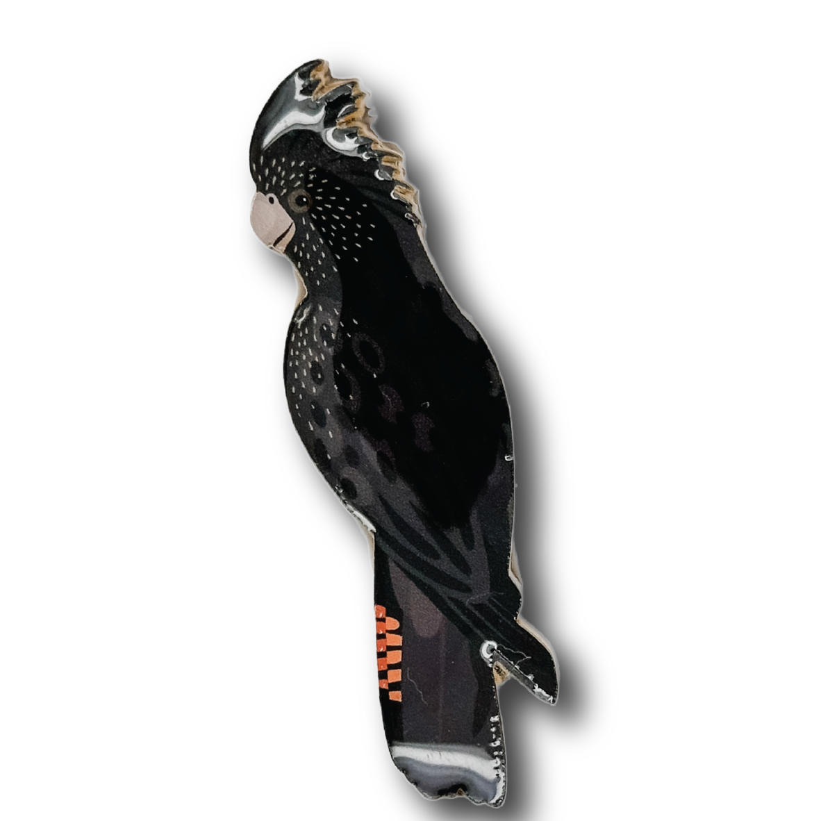 Red-tailed Black Cockatoo (Female) Brooch