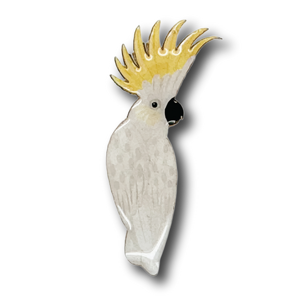 Sulphur-crested Cockatoo Brooch