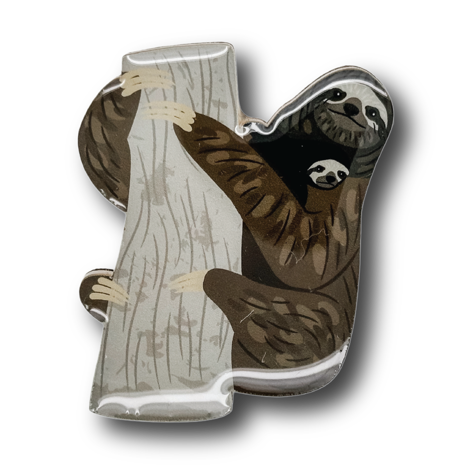 Brown-throated Three-toed Sloth (III) Brooch