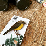 Robin - Eastern Yellow Robin Brooch